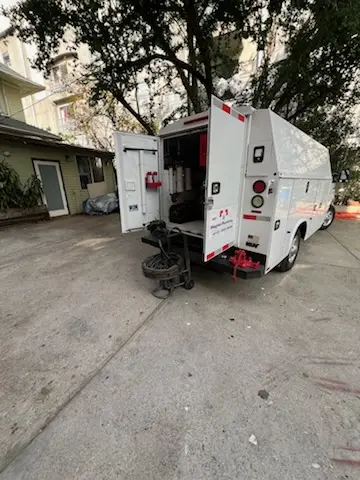 Magnet Plumbing service vehicle on-site for Water Heater Repair in Chester